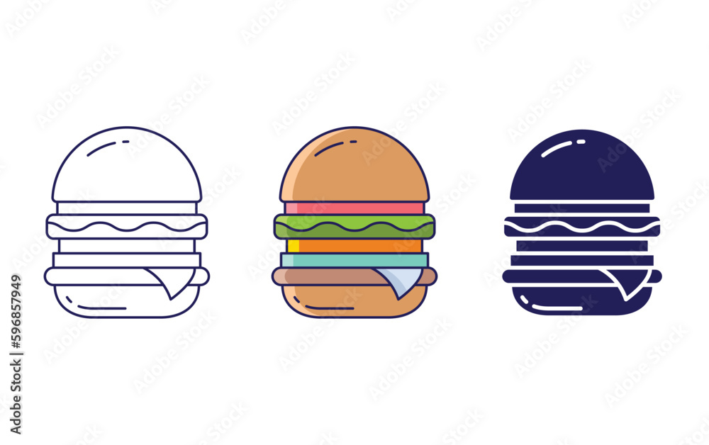 Fototapeta premium Hamburger vector icon