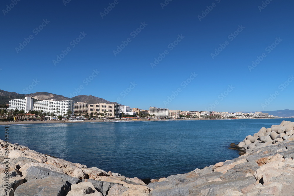 Coastline of Fuengirola on the Spanish Costa del Sol (photo taken from the water)