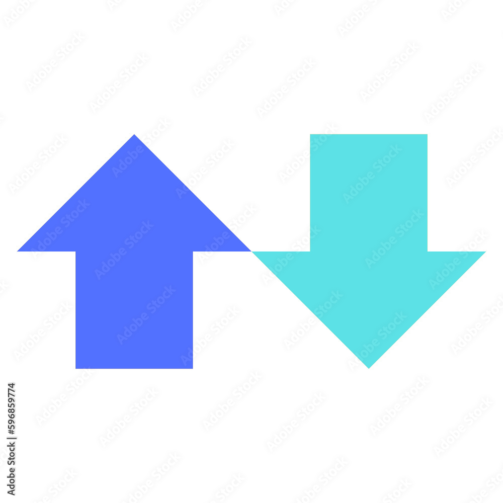 Upload and download, blue colored Upload and download, blue colored