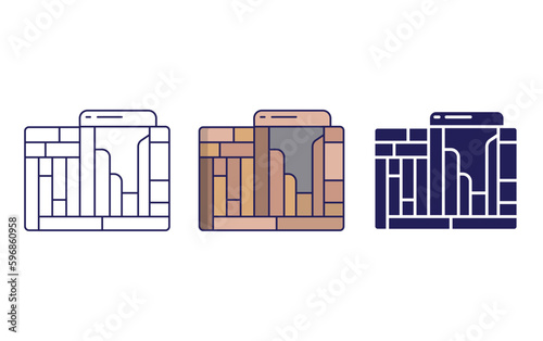 Outline Sacsayhuaman vector icon