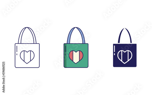 Outline Totebag vector icon