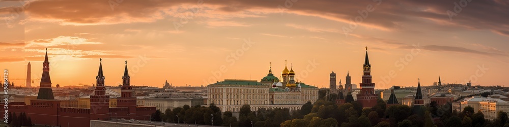 illustration, the moscow kremlin, website headers, generative ai