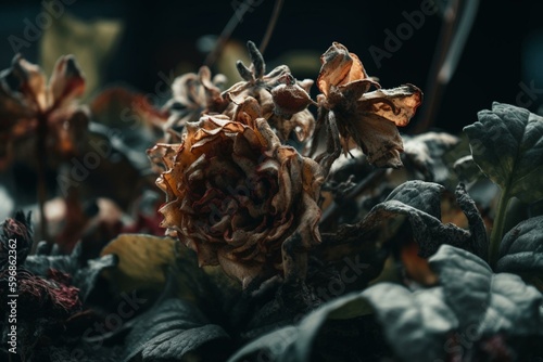 Growth decayed, dead flora. Generative AI