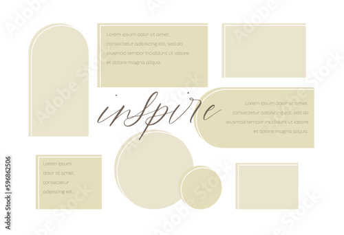 Vector photo collage template moodboard pictures grids vector illustration	