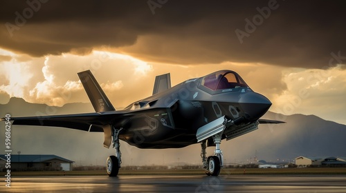 F-35 Lightning II fighter jet on the airfield