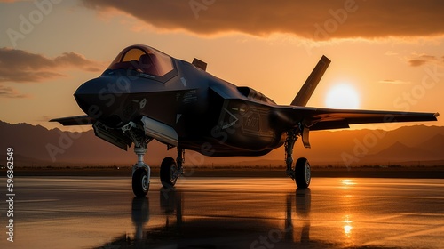 F-35 Lightning II fighter jet on the airfield