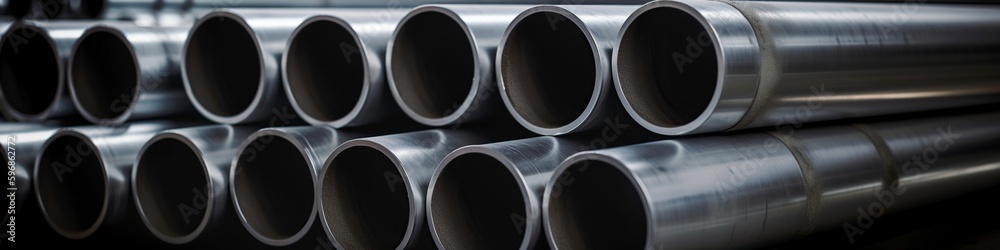 illustration, blurred gray industrial steel pipes, web site headers, ai generative illustration, blurred gray industrial steel pipes, web site headers, ai generative