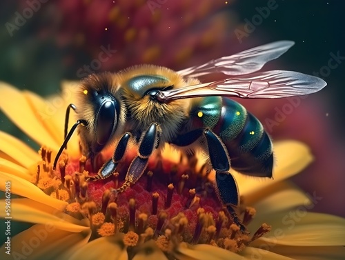 bee on flower (Generative AI)