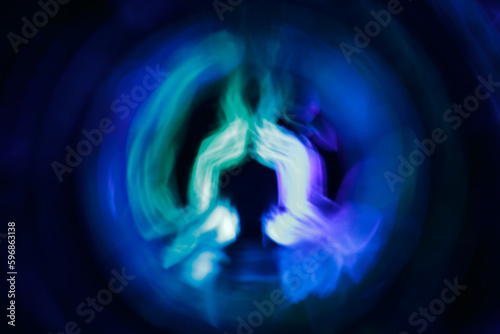 Yoga meditation in lotus pose with aura spiritual