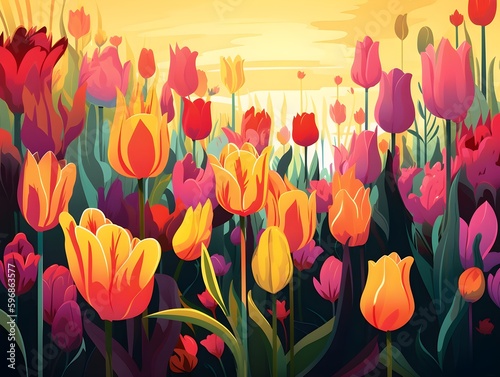 tulips in the garden (Generative AI)