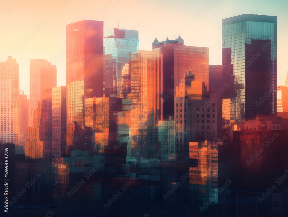Fototapeta premium city skyline (Generative AI)