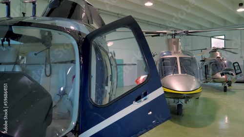 a hangar for storing helicopters