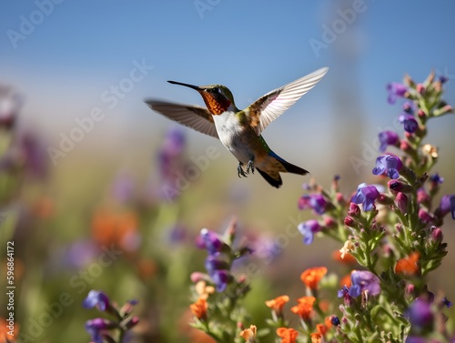 hummingbird in flight (Generative AI)
