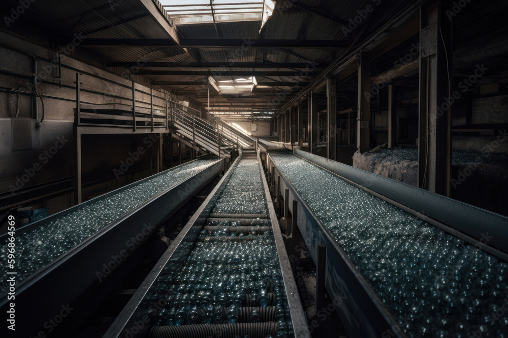 Sustainable Plastic Bottle Recycling Process at Modern Factory Sustainable Plastic Bottle Recycling Process at Modern Factory