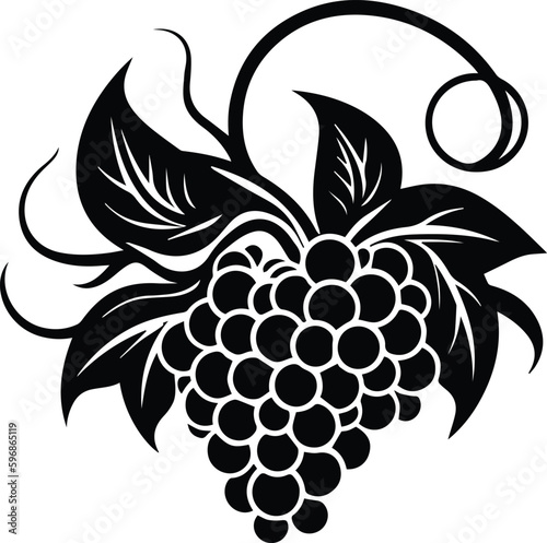 Grapes Logo Monochrome Design Style 