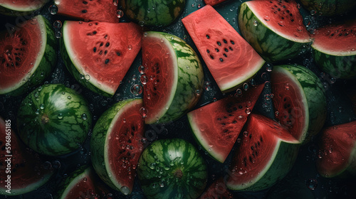 slices of watermelon. Generative Ai