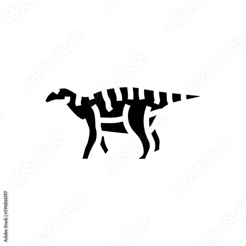 iguanodon dinosaur animal glyph icon vector illustration