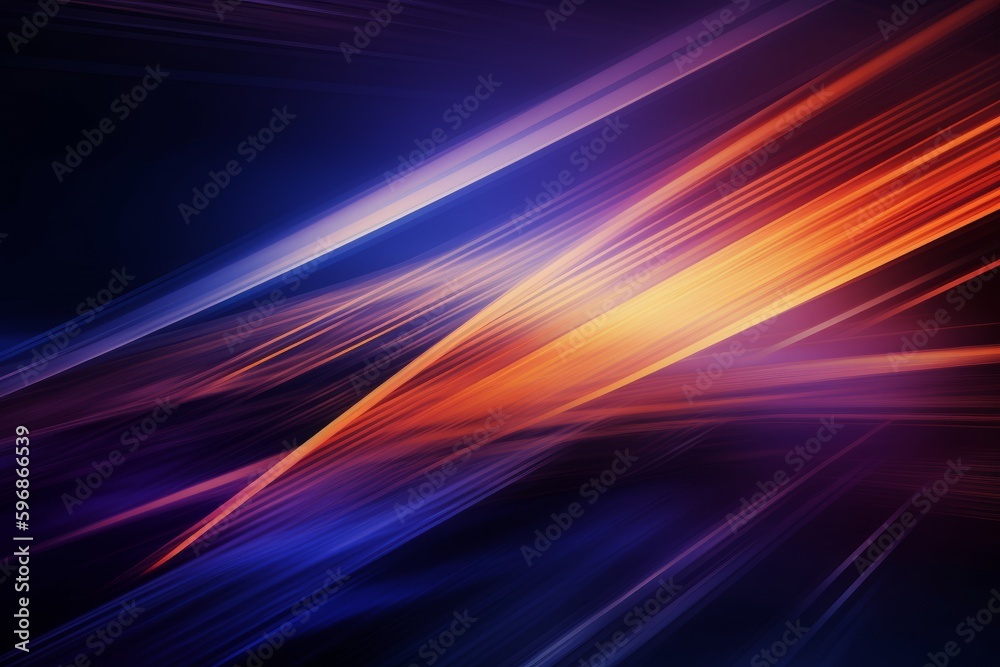 Purple and Blue Abstract Background with Lines, Inspired by Dark Skies and Light Orange, Generative AI