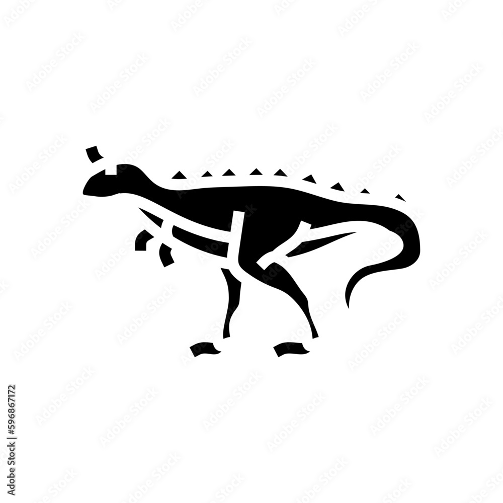 carnotaurus dinosaur animal glyph icon vector illustration