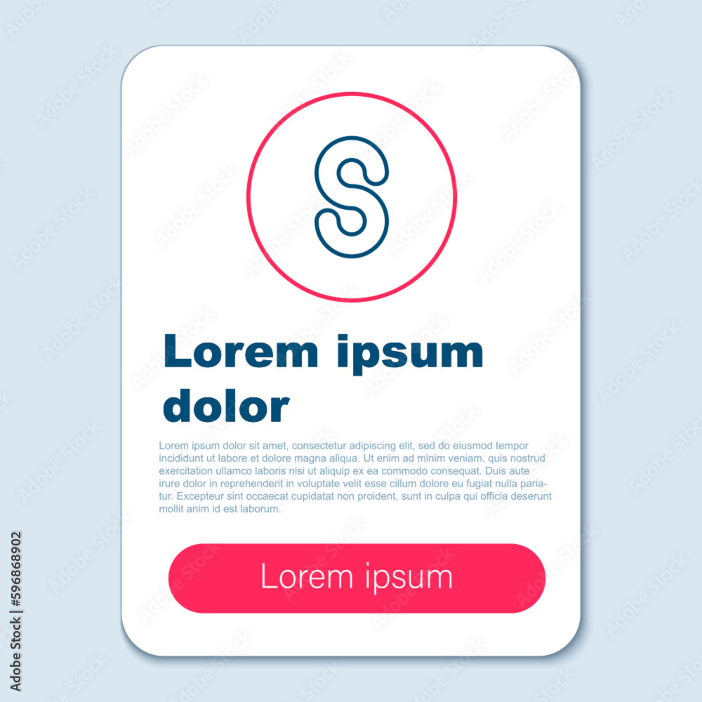 Fototapeta premium Line Compass south icon isolated on grey background. Windrose navigation symbol. Wind rose sign. Colorful outline concept. Vector