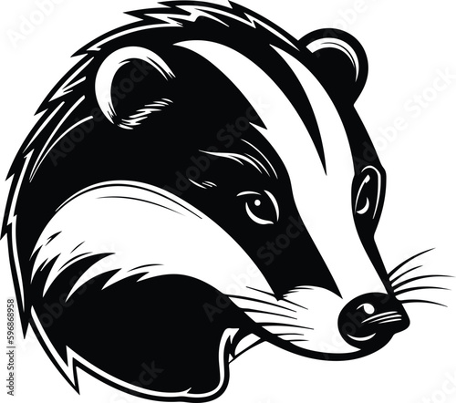 Slika na platnu Badger Logo Monochrome Design Style