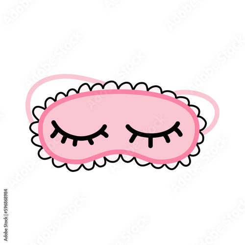 Pink eye mask for sleep. Dreams. Vector stock illustration. isolated. White background