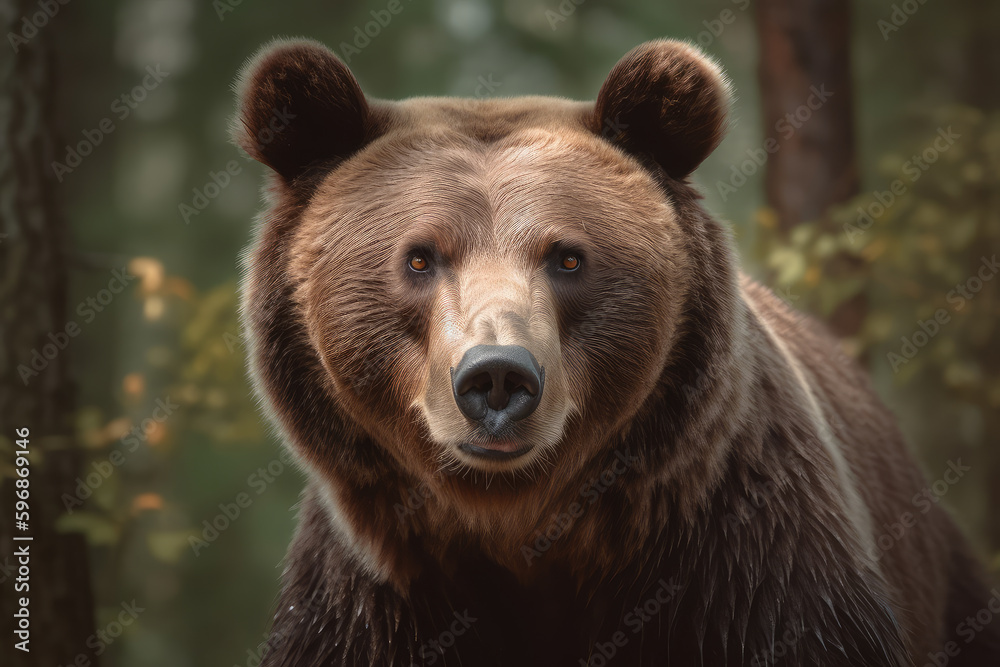 bear looking at the camera, beautiful background, ai generated. bear looking at the camera, beautiful background, ai generated.