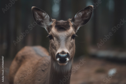 deer looking at the camera, ai generated. © Giovanna