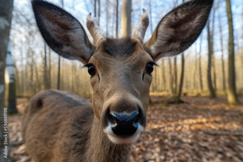 deer looking at the camera, ai generated.