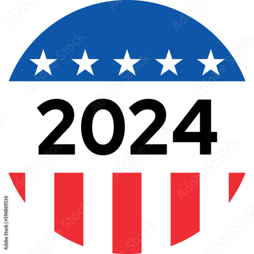Vector illustration of a badge for the 2024 American presidential election