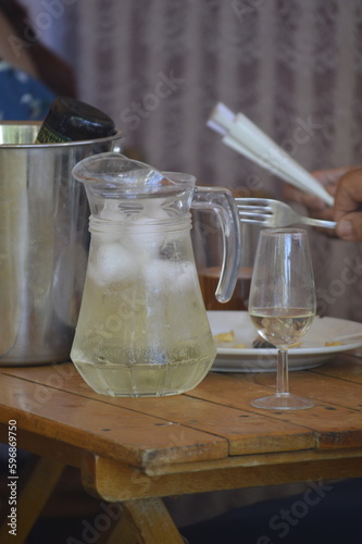 A jar of  Rebujito in the famous 'Feria de abril' of Seville, spain