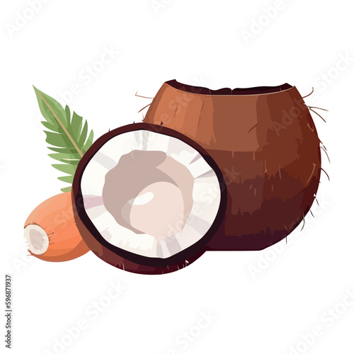 Fresh coconut a tropical summer drink