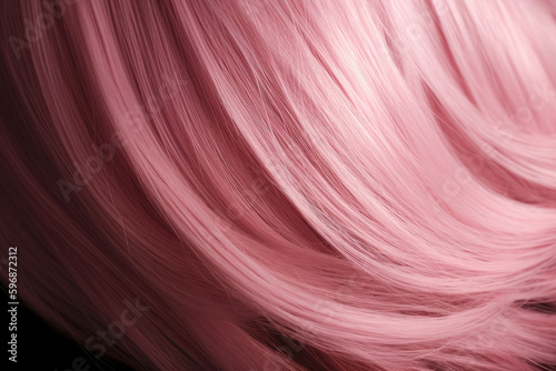 Beautiful pink hair background. Healthy smooth shiny hair. Generative AI