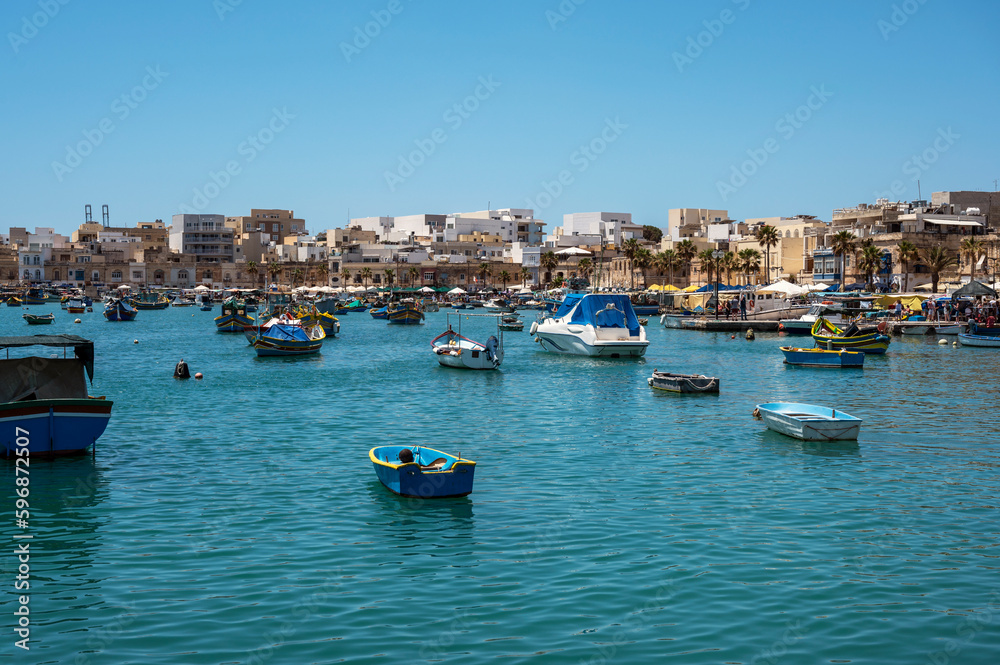 Fishing boats in the Marsaxlokk, Malta