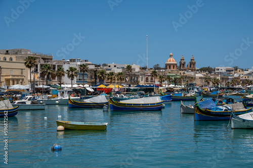 Fishing boats in the Marsaxlokk, Malta