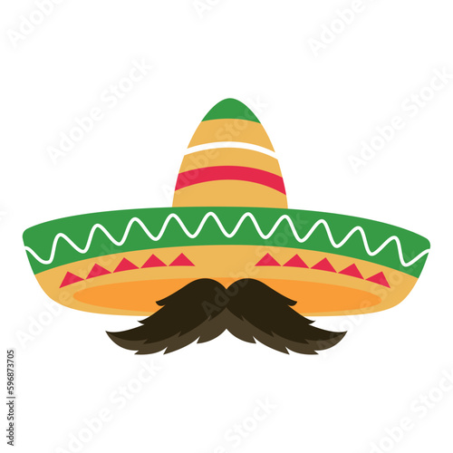 Isolated colored traiditional mexican mariachi hat icon Vector