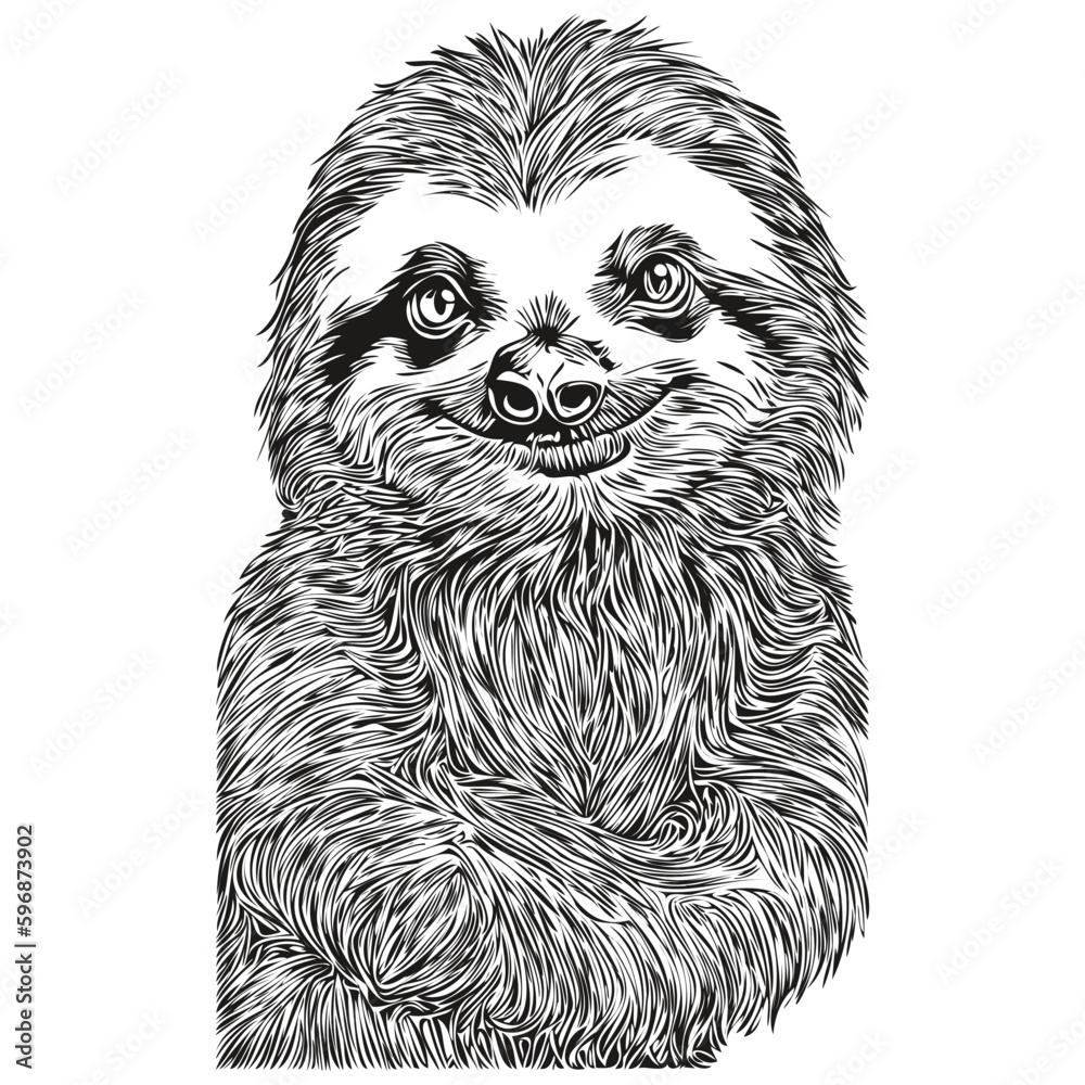 Sloth sketches, outline with transparent background, hand drawn ...