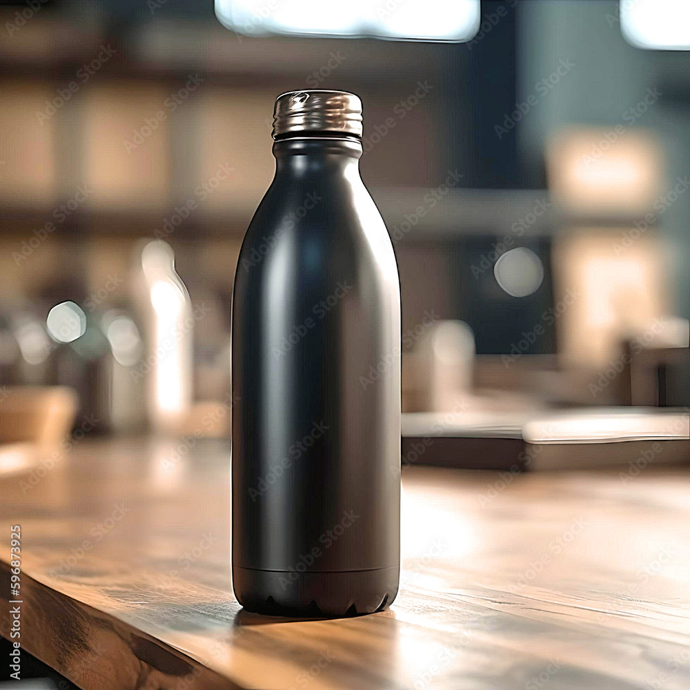 Water Bottle Sticker Mockup Stock Illustration Adobe Stock