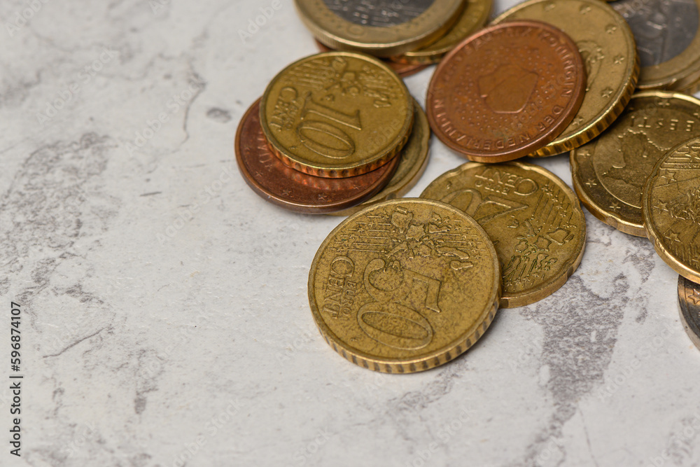 euro coins top view 3 euro coins top view 3