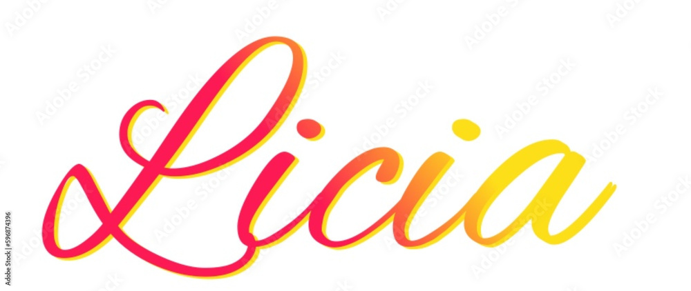 Licia - red and yellow color - female name - ideal for websites, emails, presentations, greetings, banners, cards, books, t-shirt, sweatshirt, prints
Licia - red and yellow color - female name - ideal for websites, emails, presentations, greetings, banners, cards, books, t-shirt, sweatshirt, prints