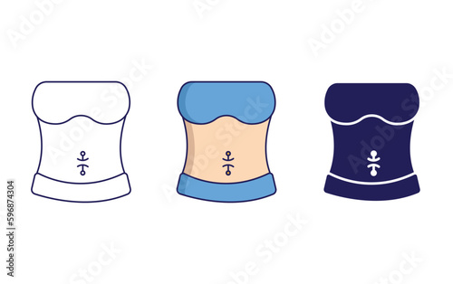 Outline Navel piercing vector icon