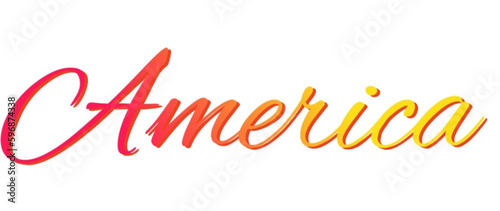 America - red and yellow color - female name - ideal for websites, emails, presentations, greetings, banners, cards, books, t-shirt, sweatshirt, prints

