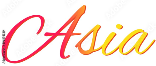 Asia - red and yellow color - female name - ideal for websites, emails, presentations, greetings, banners, cards, books, t-shirt, sweatshirt, prints


