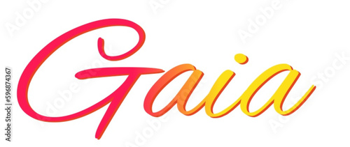 Gaia - red and yellow color - female name - ideal for websites, emails, presentations, greetings, banners, cards, books, t-shirt, sweatshirt, prints  © roberta