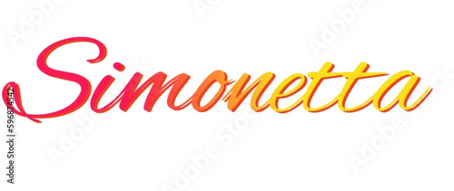 simonetta - red and yellow color - female name - ideal for websites, emails, presentations, greetings, banners, cards, books, t-shirt, sweatshirt, prints	
