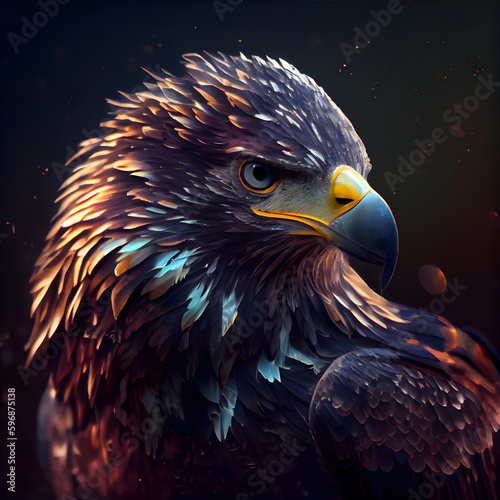 eagle portrait. 3d illustration of a bird of prey.