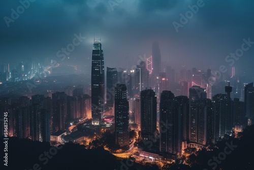 A view of the Changsha city skyline in China. Generative AI
