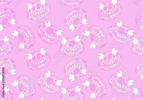 Cartoon kawaii animals seamless frogs pattern for wrapping paper and fabrics and linens and kids clothes print