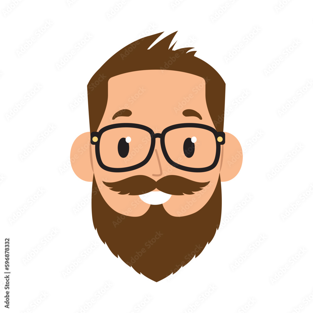 Isolated cute hipster cartoon character avatar Vector