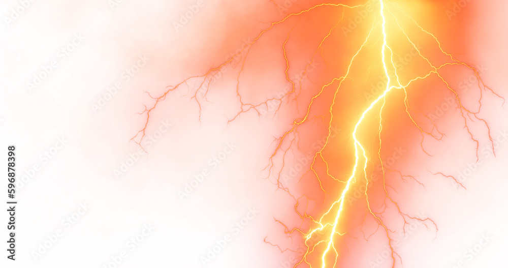 Orange lightning bolts set against a transparent PNG background